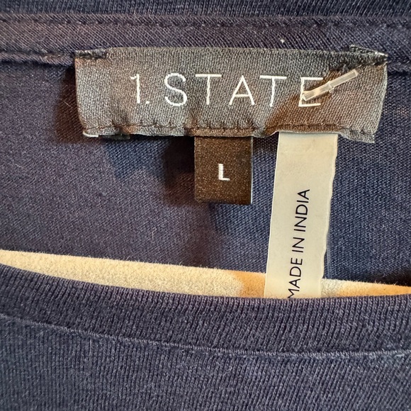1. STATE NAVY BLUE SHIRT SLEEVE TOP NWT - Picture 5 of 7